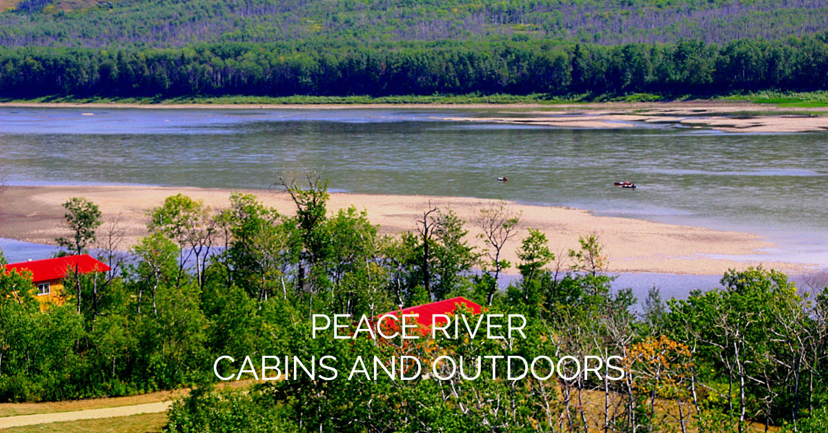 Canoes floating down the Peace River